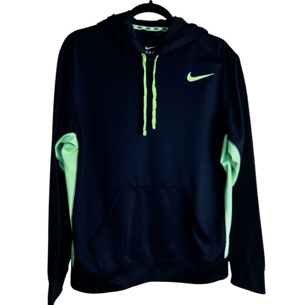 Nike Therma-Fit Black and Neon Green Sweatshirt